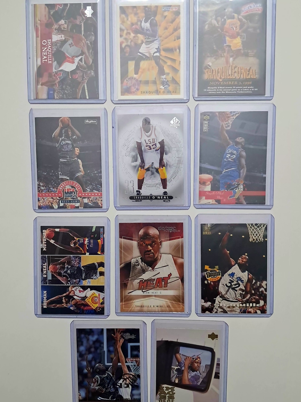 Shaquille O'Neal NBA Basketball Card Lot Of 11